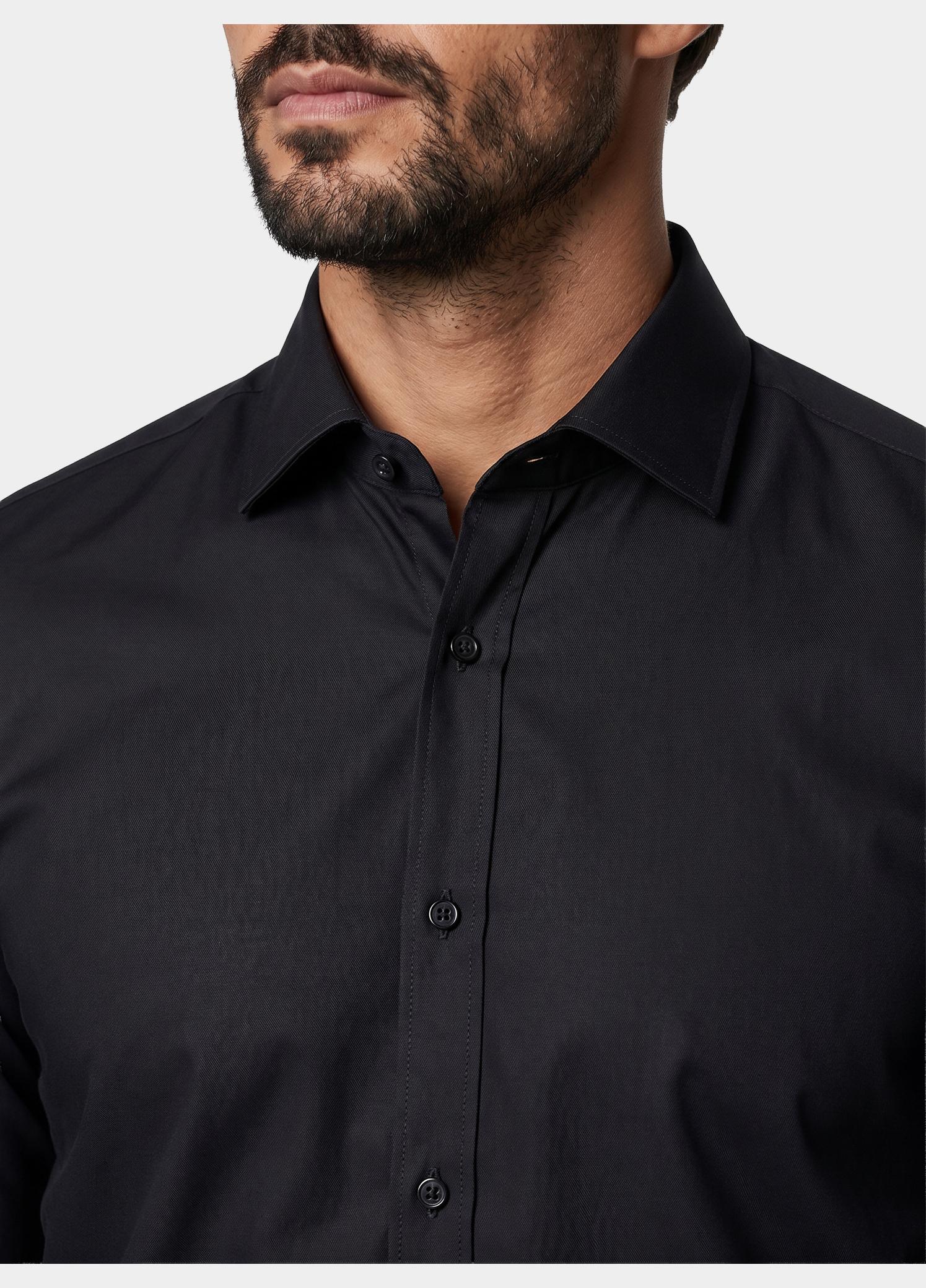 Olymp Business hemd lange mouw Zwart Level 6 - extra slim fit 046664/68
