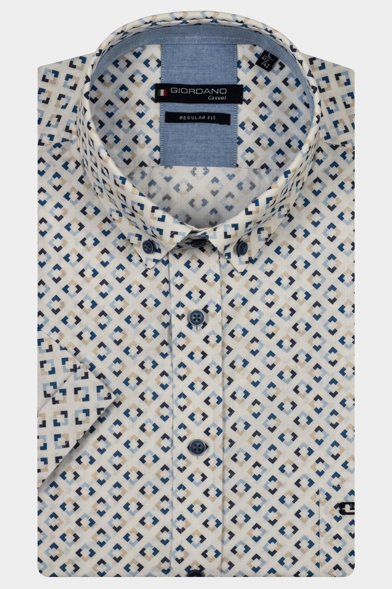 Giordano Casual hemd korte mouw Blauw League short sleeve button do 516035/60