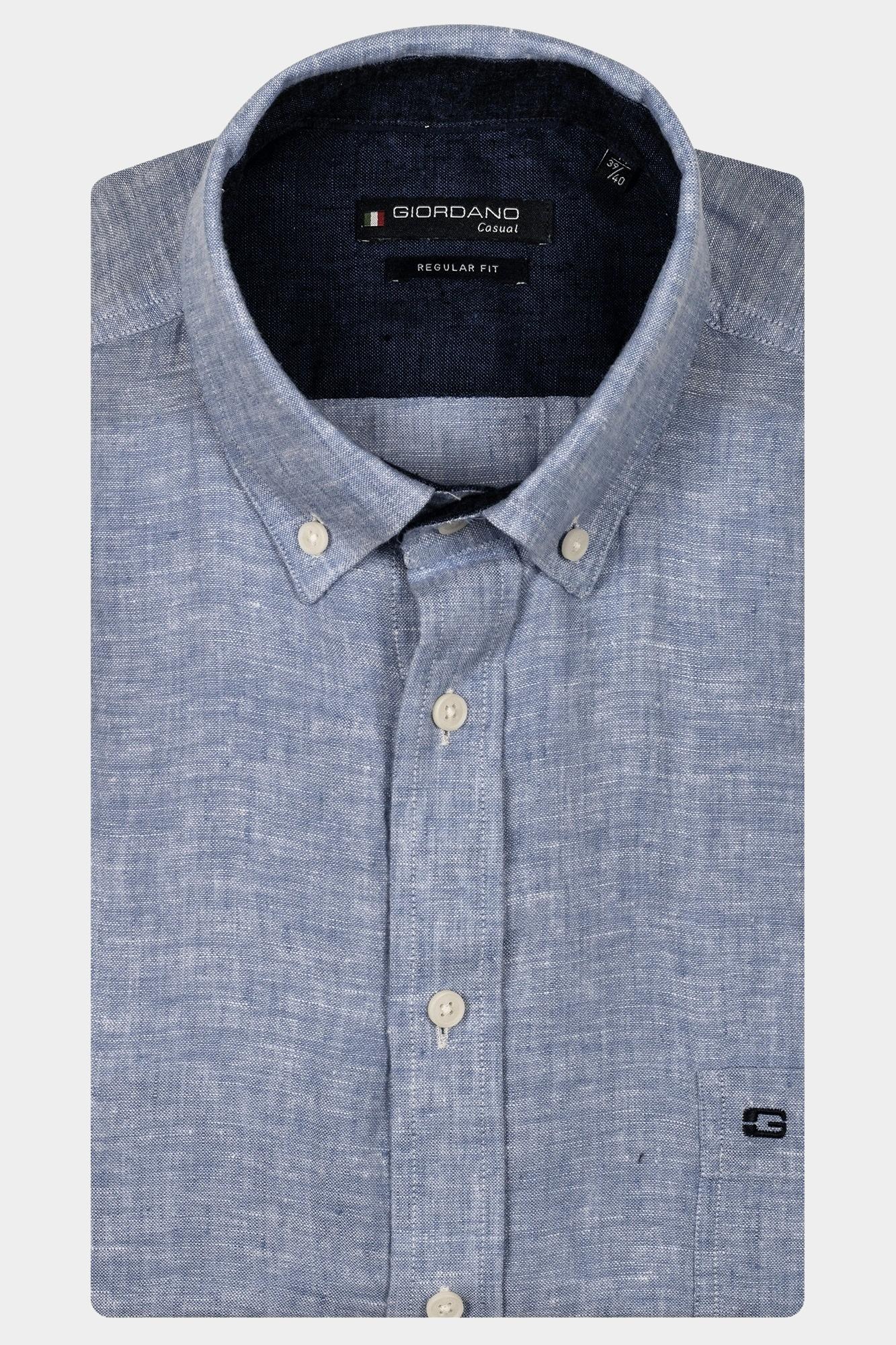 Giordano Casual hemd korte mouw Blauw League Short Sleeve button do 516009/63