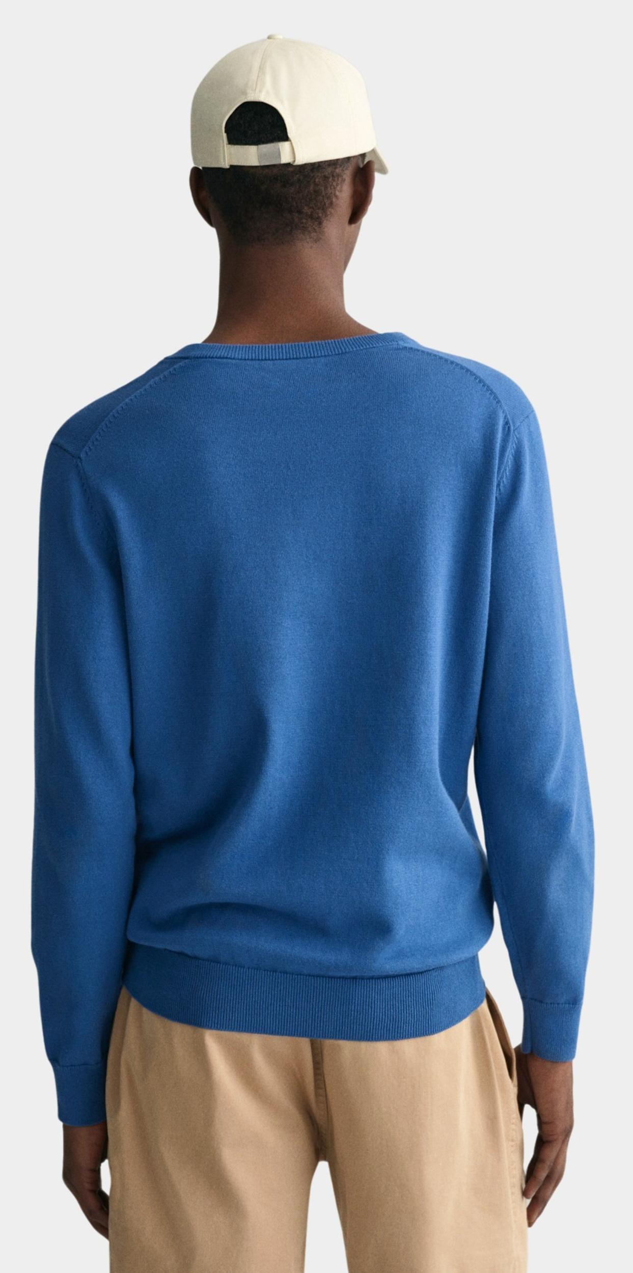 Gant Pullover Blauw Classic Cotton V-Neck 8030562/407