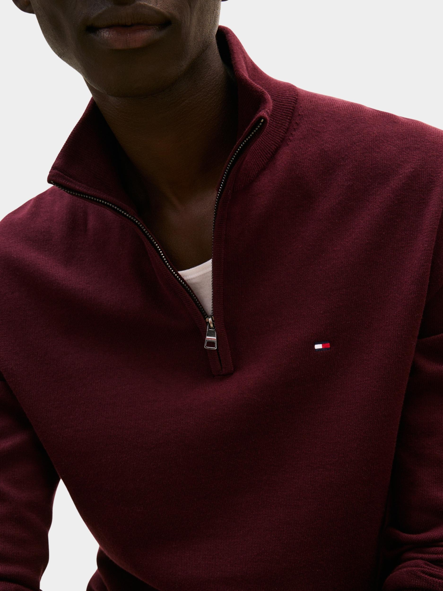 Tommy Hilfiger Half Zip Rood ESSENTIAL COTTON ZIP MOCK MW0MW37331/XIH