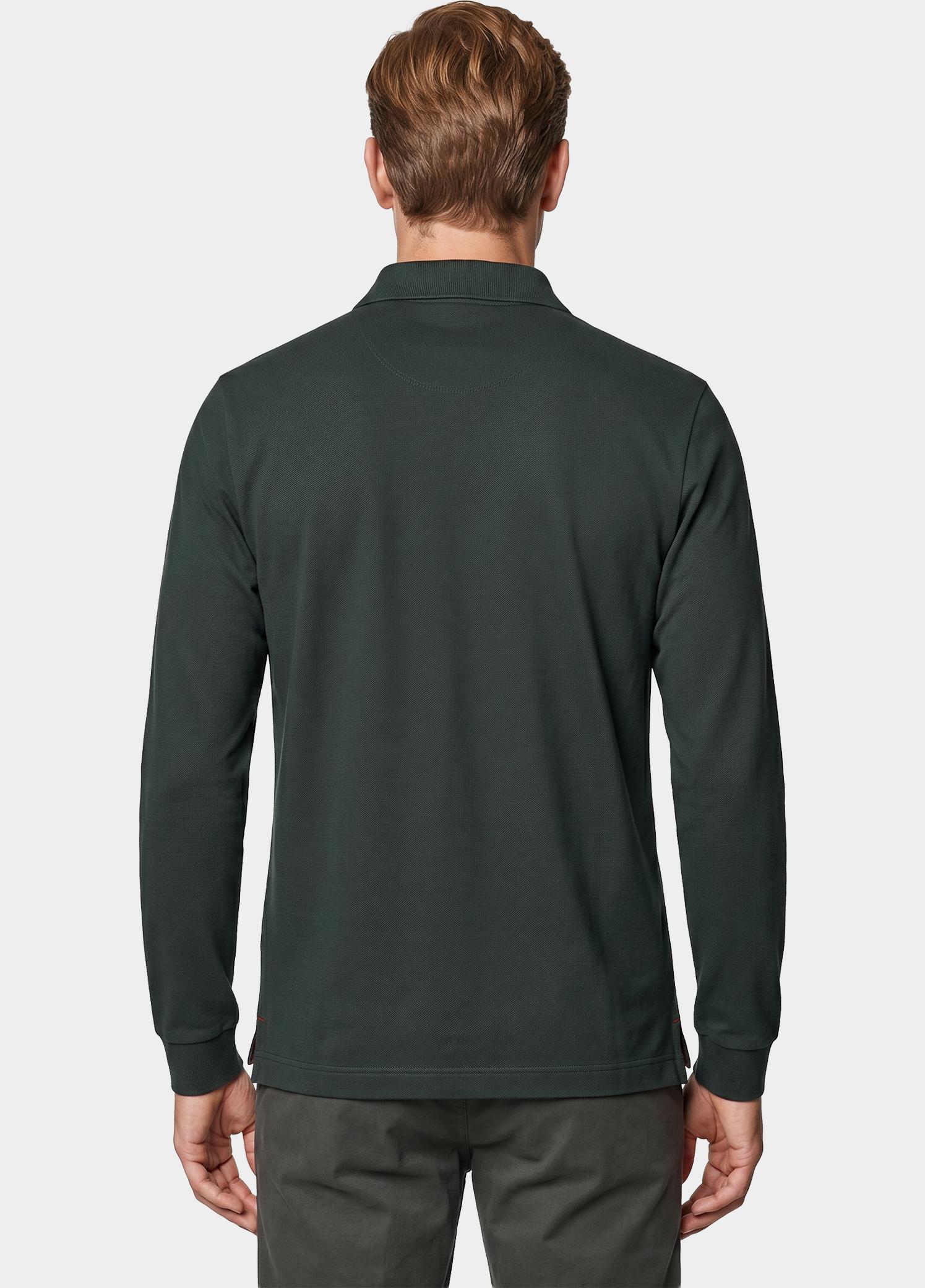 BOSS Black Polo lange mouwen heren Groen Pado 30 10241542 01 50468392/348