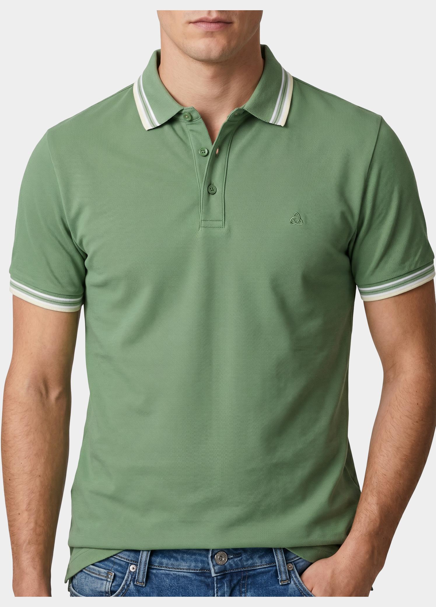 Scotland Blue Polo heren Groen Brick Polo Plain Contrast Col SPE25108BR06SB/343 surf side