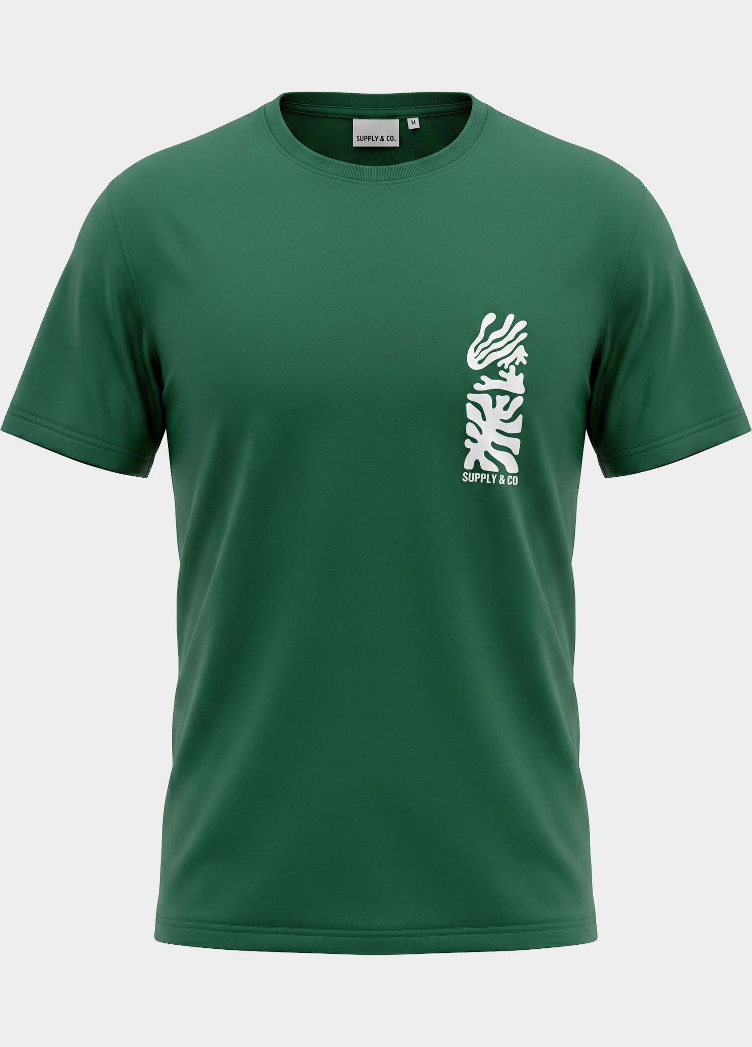 Supply & Co. T-shirt korte mouw Groen Thorn T-shirt Chestprint 25108TH02/380 leaf green