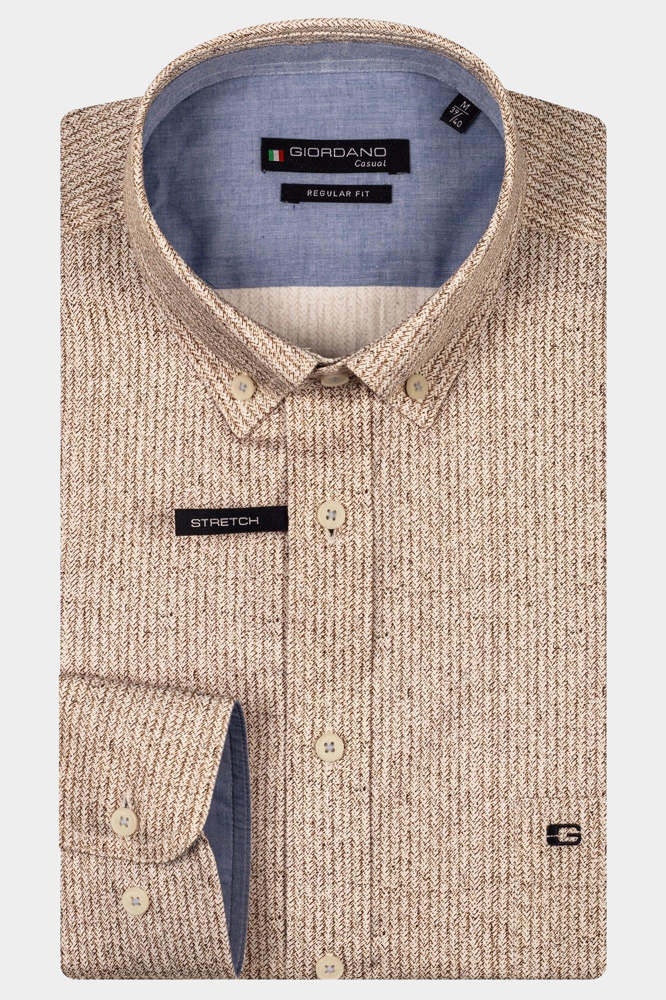 Giordano Casual hemd lange mouw Bruin Ivy Long sleeve button down s 517020/80