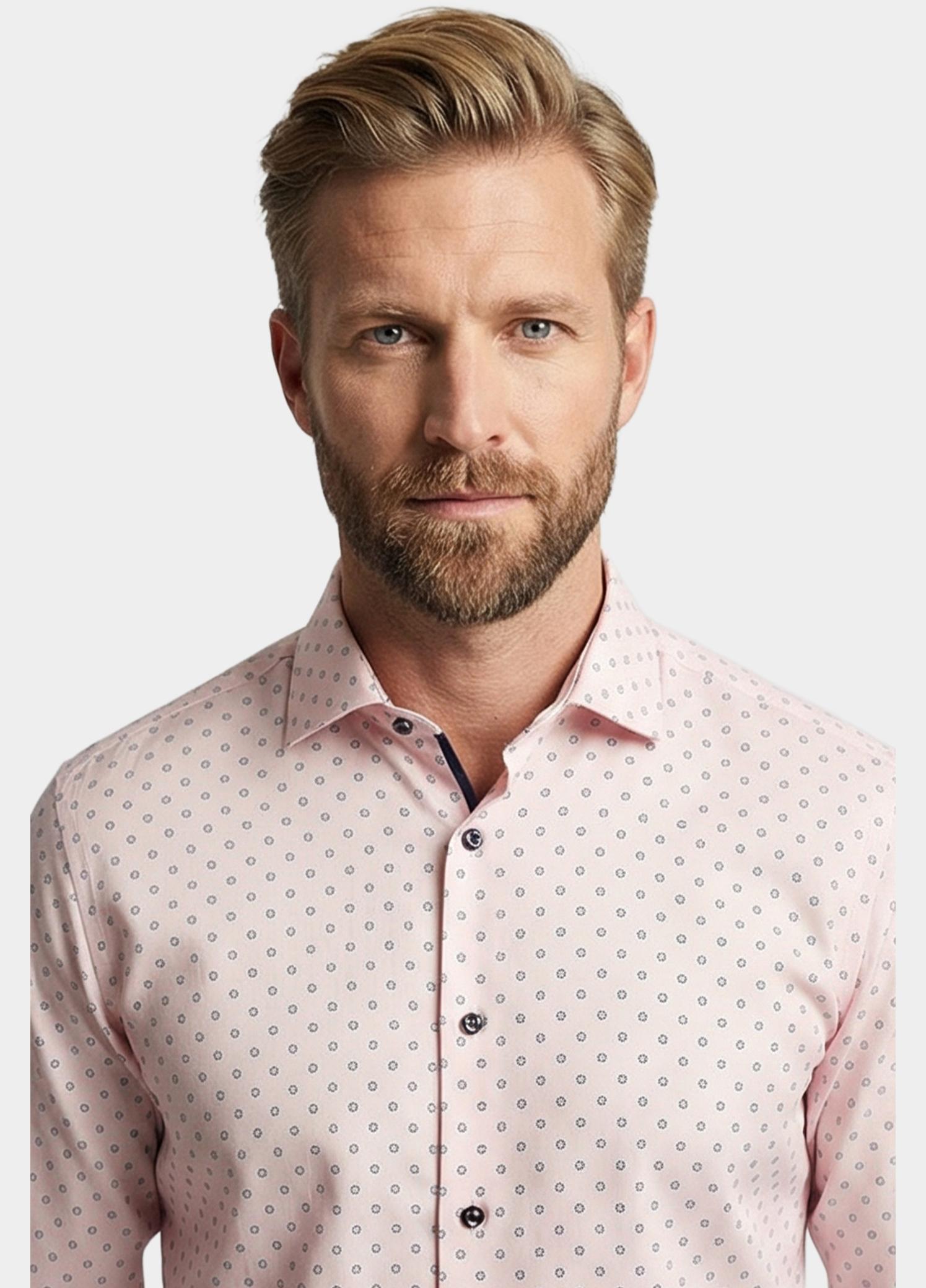 Giordano Overhemd heren Roze Maggiore Long Sleeve Semi Cut 617860/50