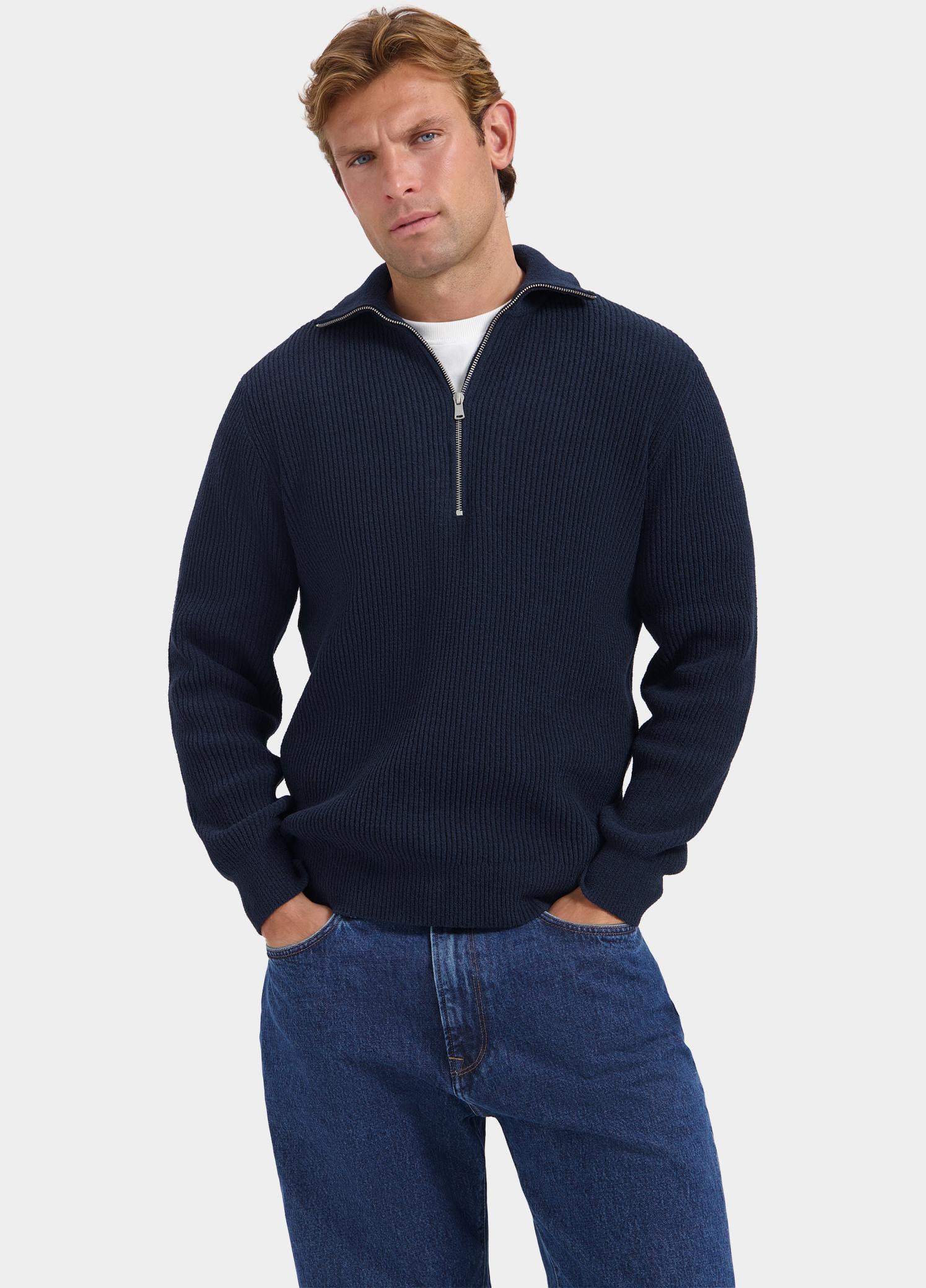 Dstrezzed Half Zip Blauw Josiah Skipper 406822/649