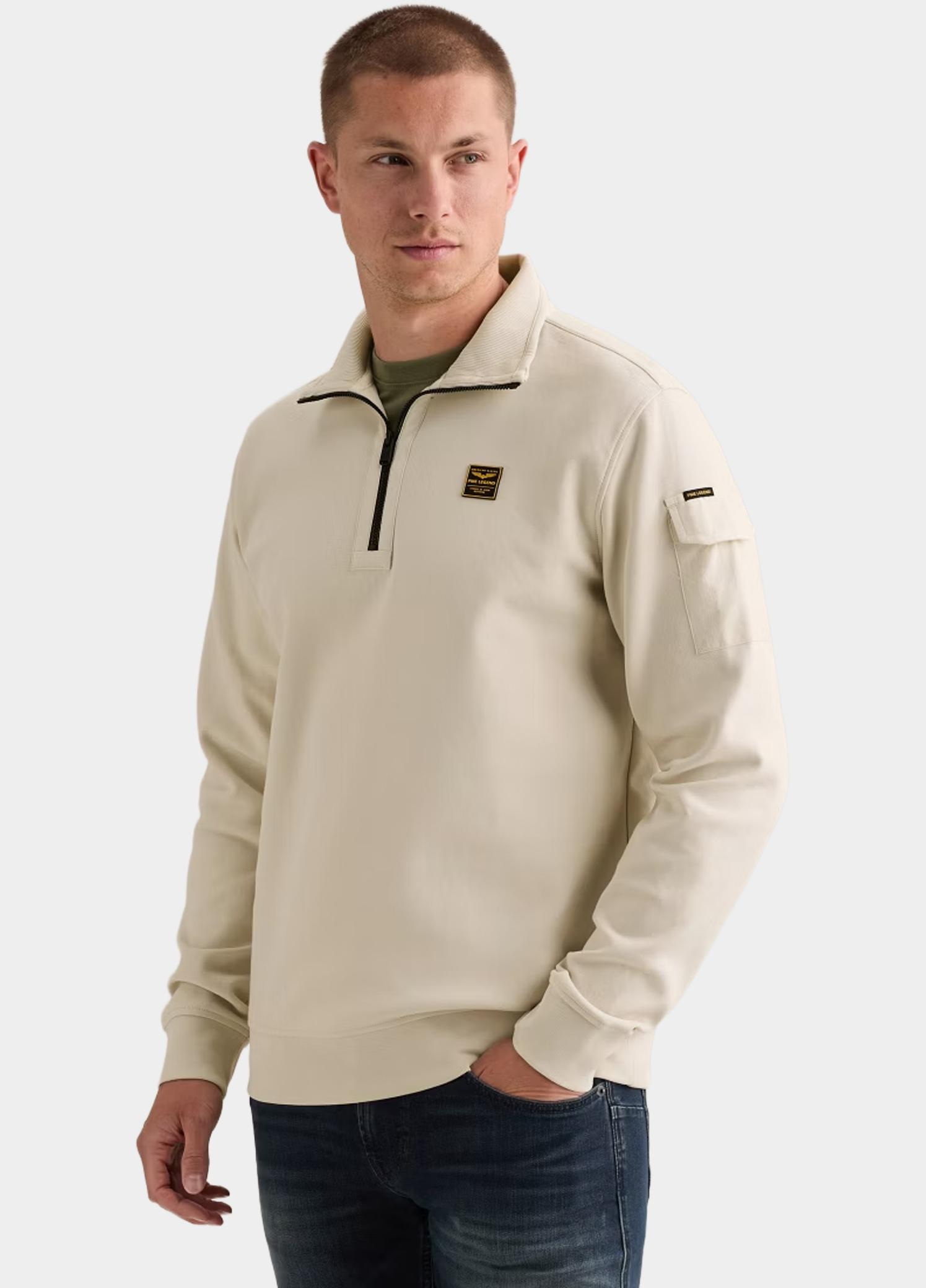 PME Legend Half Zip Beige Half zip collar interlock jer PSW2608423/7013