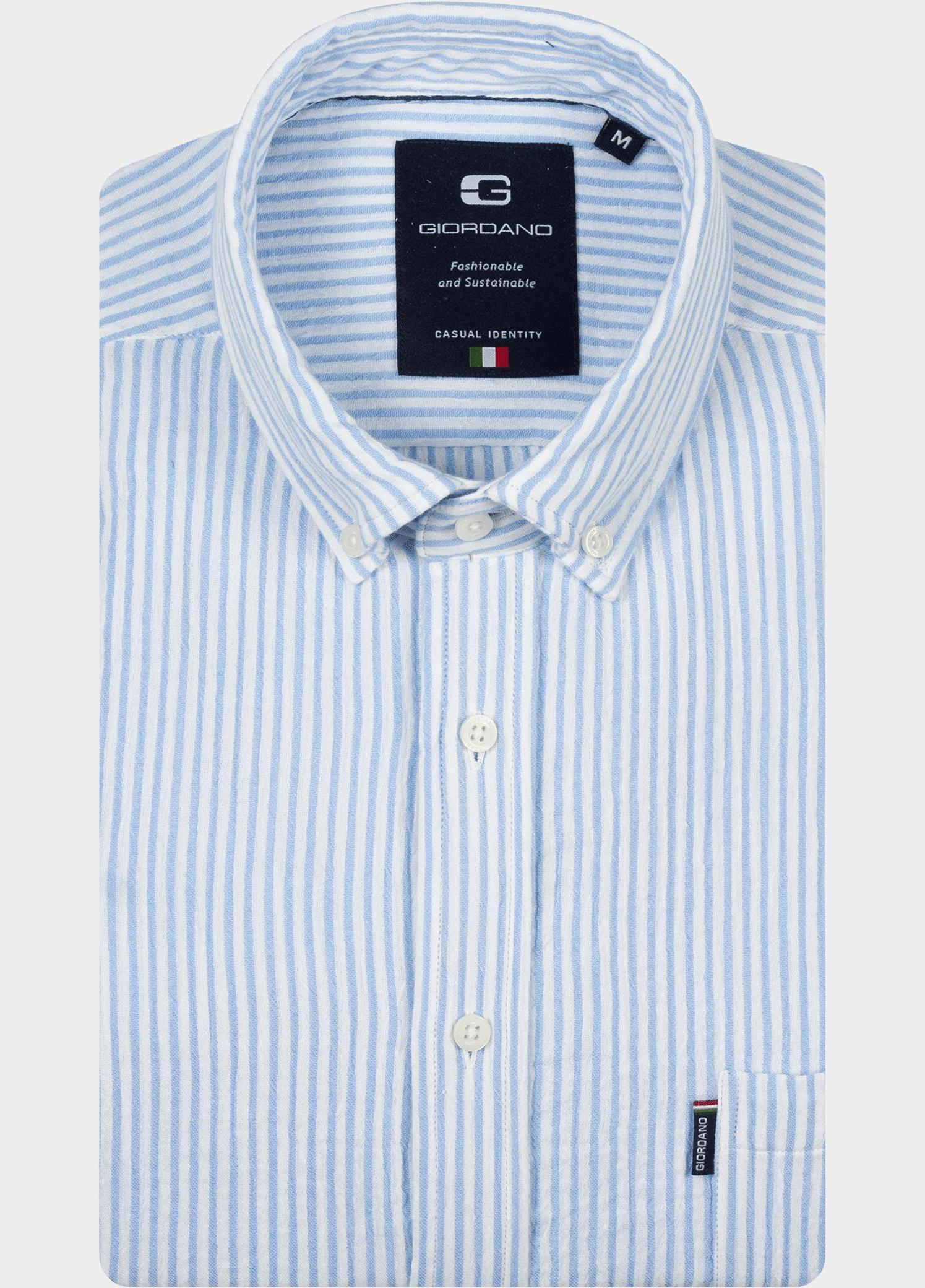Giordano Overhemd heren Blauw Dino Long Sleeve Button Down 617124/61
