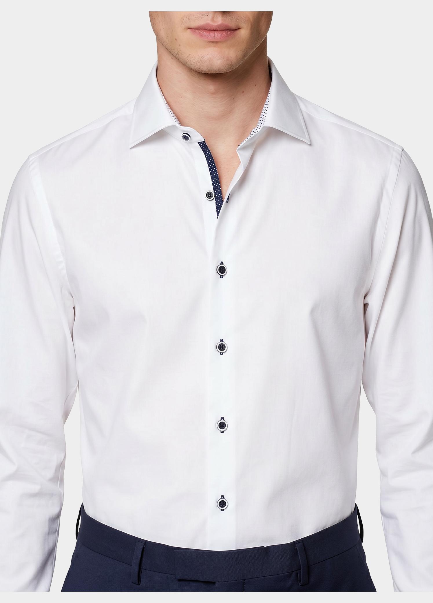 R2 Amsterdam Casual hemd lange mouw Wit  NOS.TWILL.001/004
