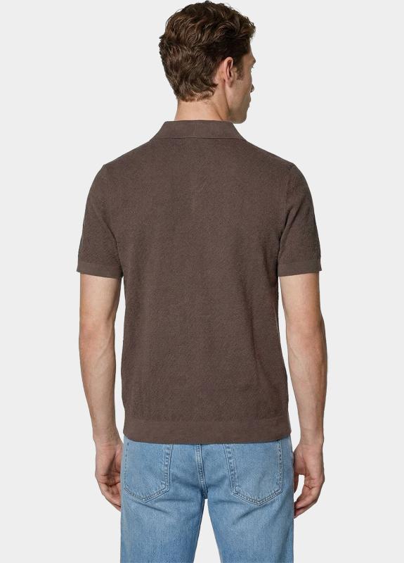 Scotland Blue Polo heren Bruin Keane Knitted Polo Ss SPE26106KE39SB/2002