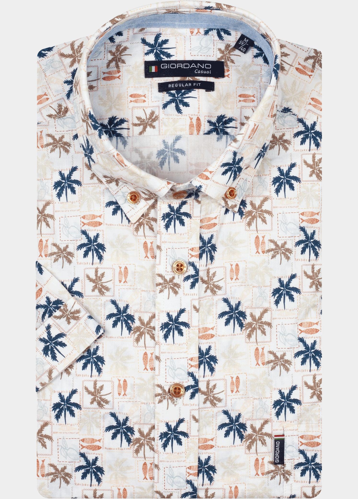 Giordano overhemd korte mouw heren Rood League Short Sleeve Button Do 616037/30