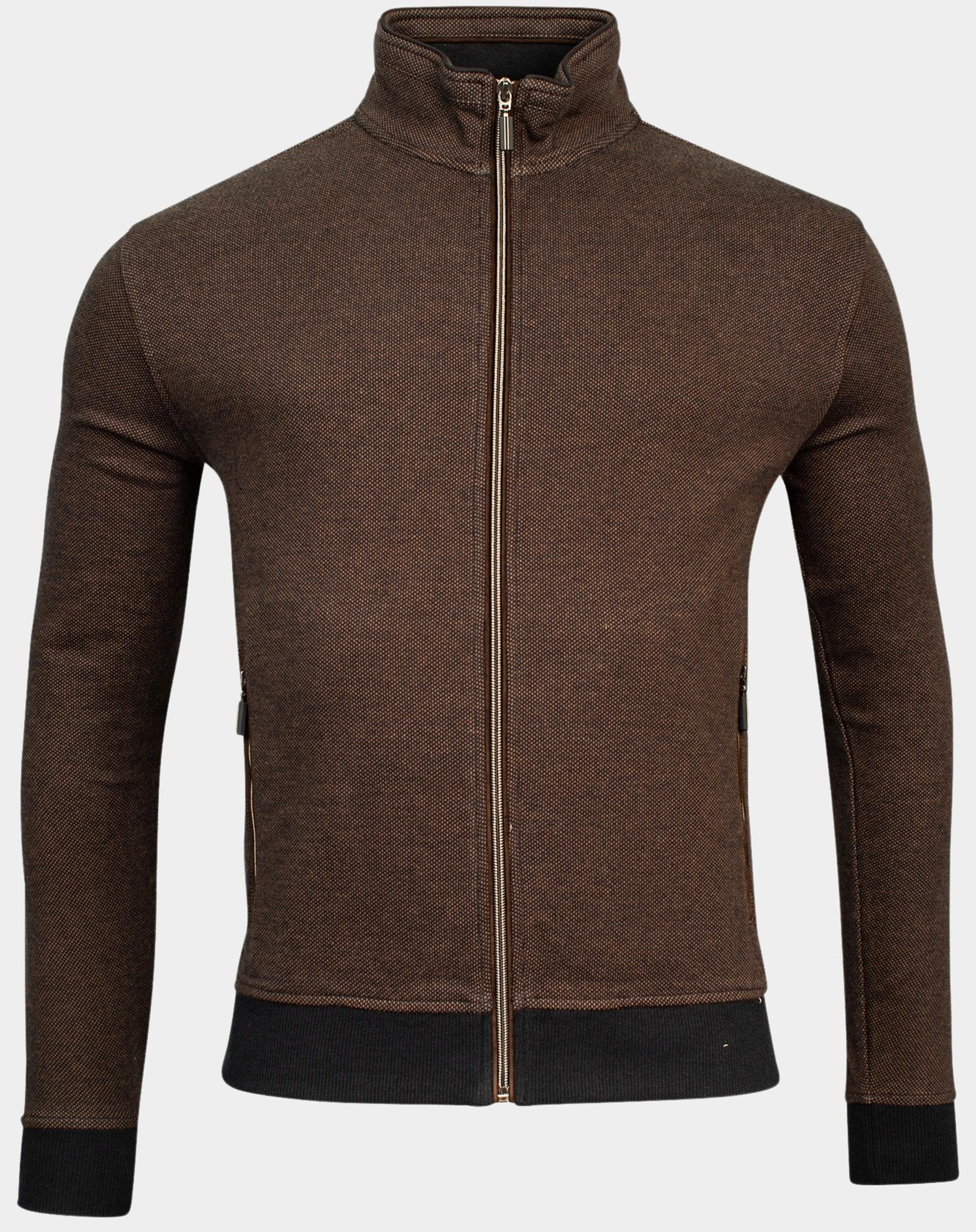 Baileys Vest Bruin Sweat Cardigan Zip 322286/88