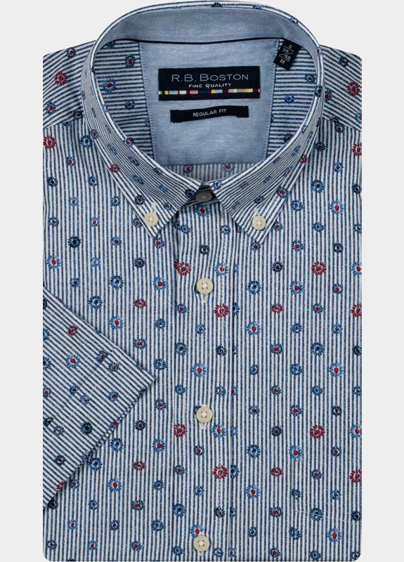 R.B. Boston Casual hemd korte mouw Multi Marshall SS Button Down 516670/324