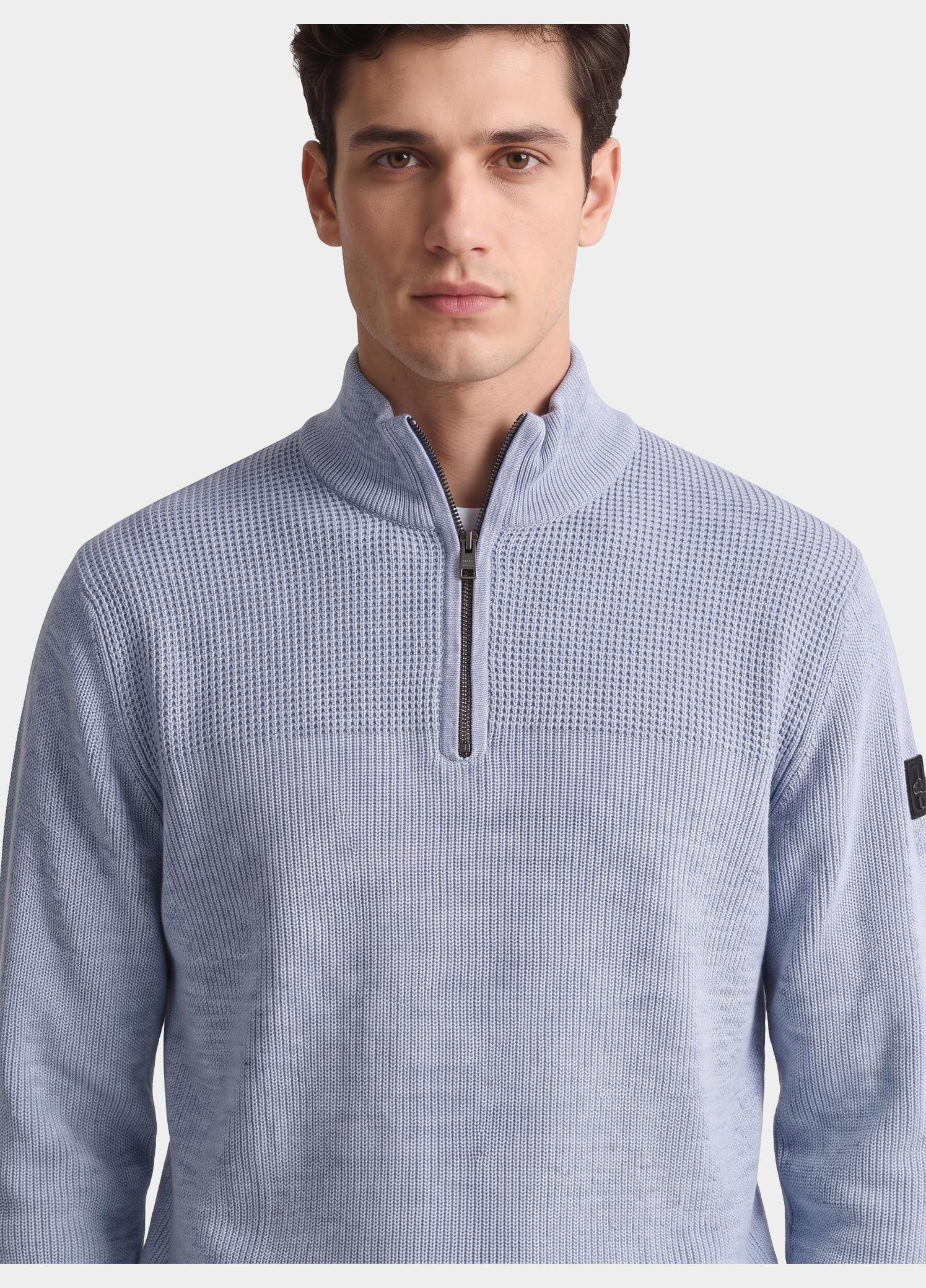 Casamoda Half Zip Blauw Stricktroyer 126280020/119