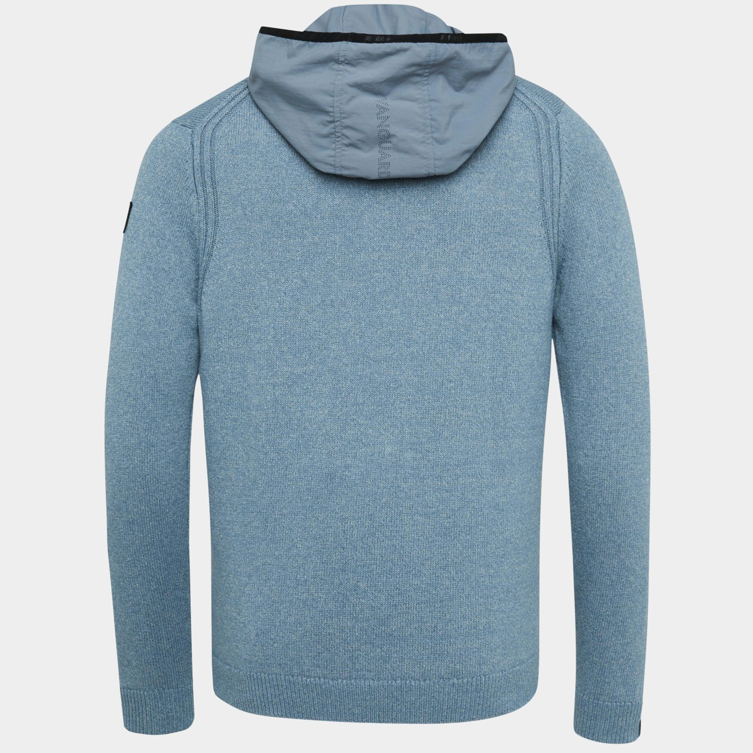 Vanguard Pullover Blauw Hooded cotton grindle VKW2211322/5413