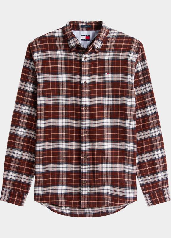 Tommy Jeans Overshirt Bruin TJM REG FLANNEL CHECK SHIRT E DM0DM22024/GS7