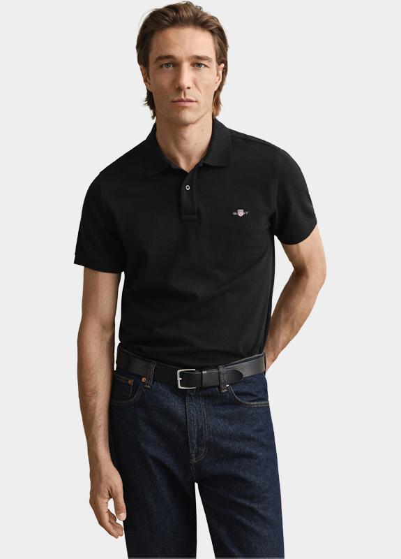 Gant Polo heren Zwart REG SHIELD SS PIQUE POLO 2210/005