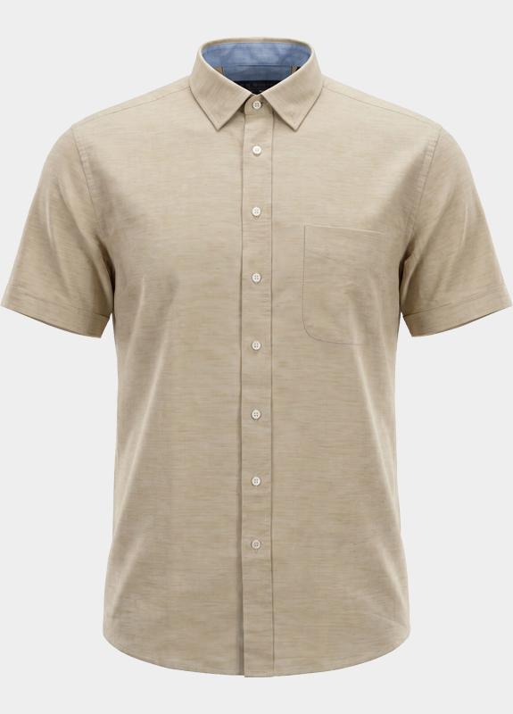 R.B. Boston overhemd korte mouw heren Wit Marshall SS Button Down 616670/81