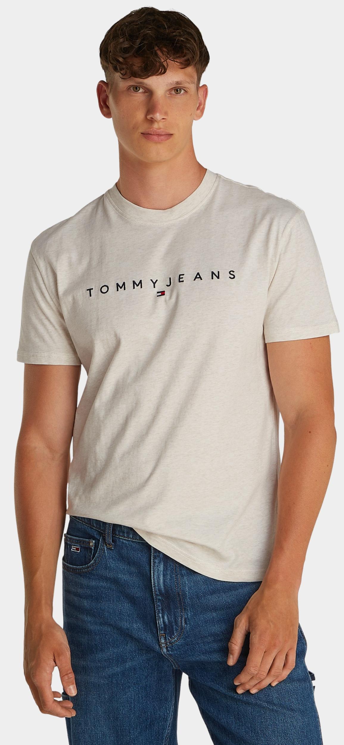 Tommy Jeans T-shirt korte mouw Beige TJM REG LINEAR LOGO TEE EXT DM0DM20744/AE3