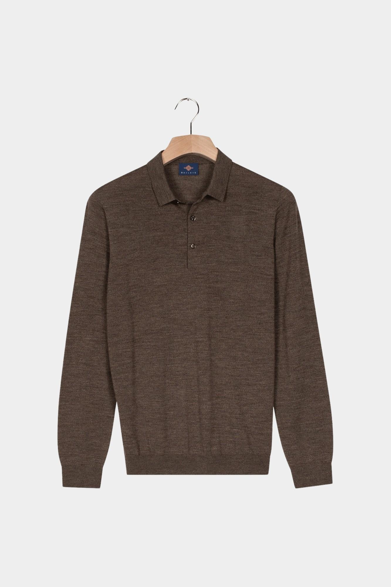 Baileys Polo lange mouw Bruin Pullover Polo Collar - Placke 520063/87