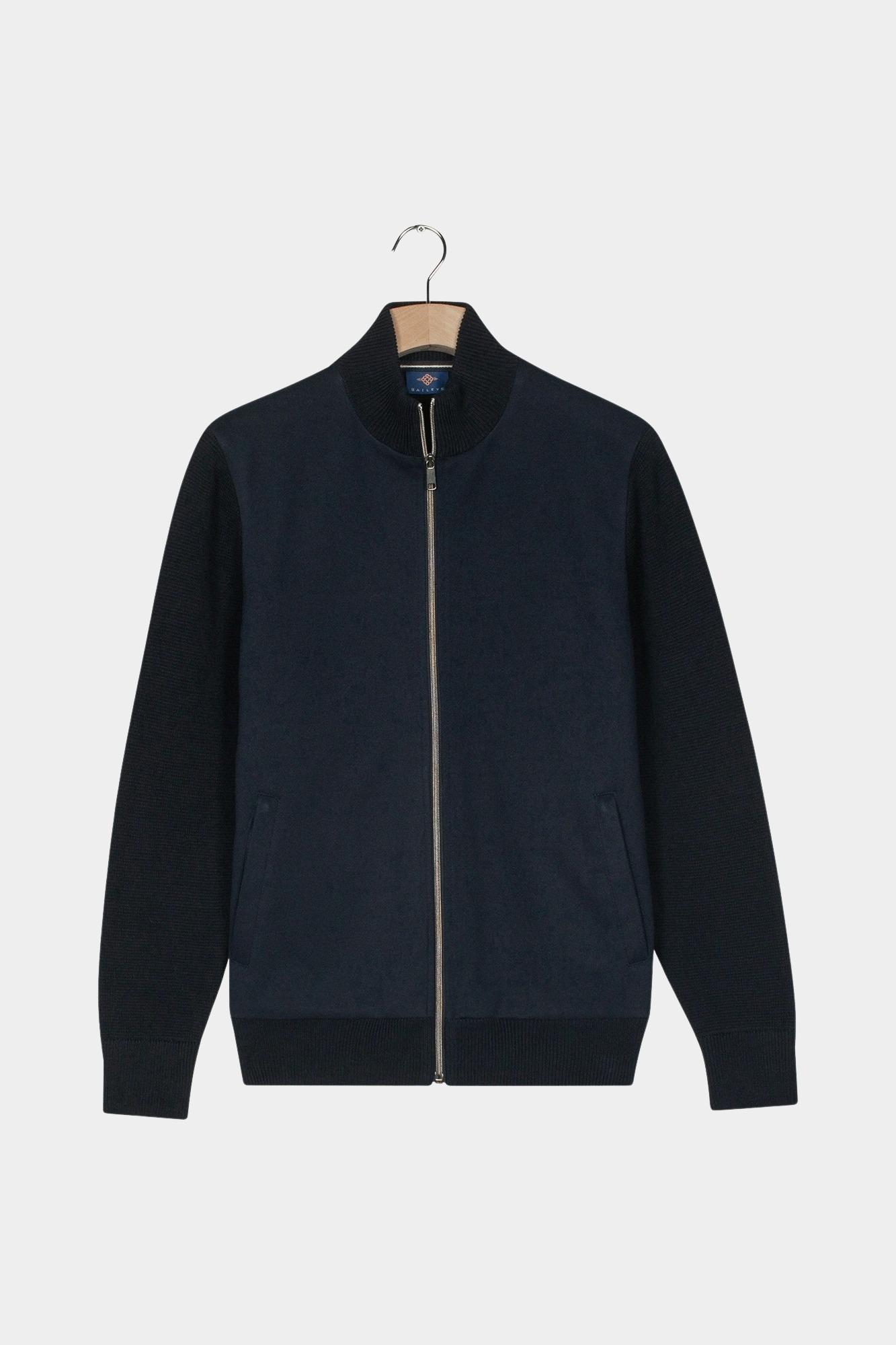 Baileys Vest Blauw Cardigan Zip  front soft flan 522093/60