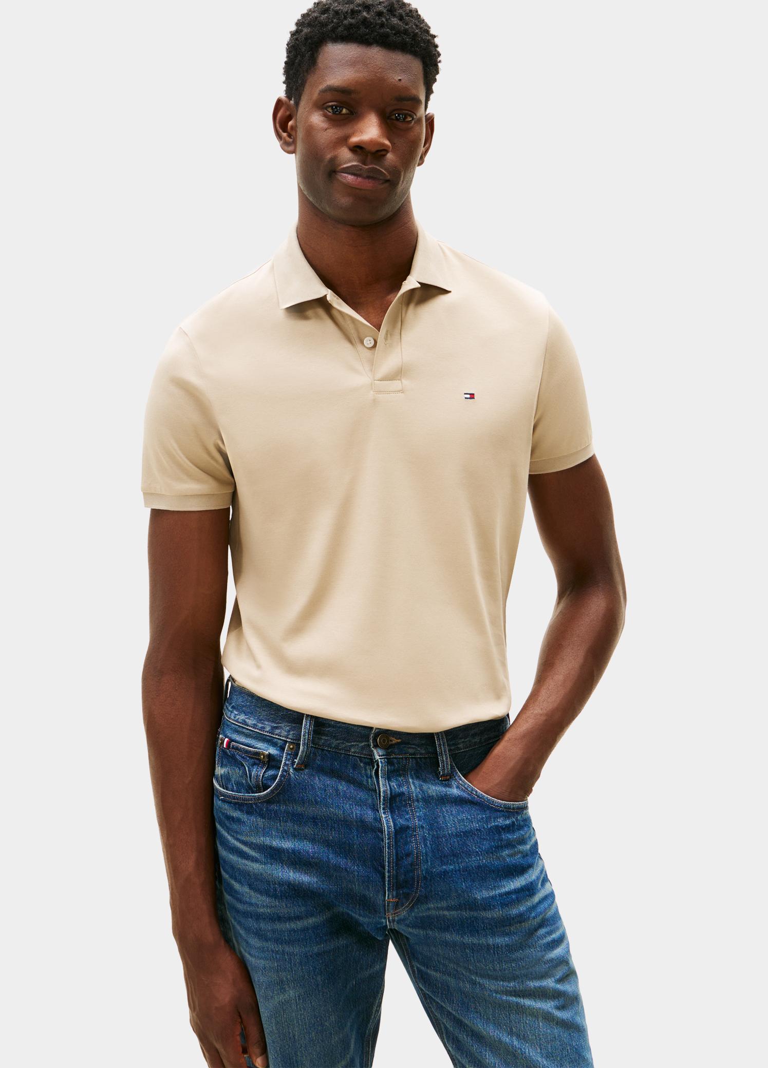 Tommy Hilfiger Polo heren Beige LIQUID COTTON REG SEASONAL PO MW0MW39994/RBT
