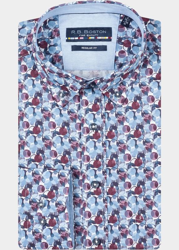 R.B. Boston Casual hemd lange mouw Blauw Franklin LS Button Down 527670/419